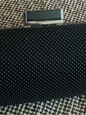 Jessica McClintock Black Textured Clutch